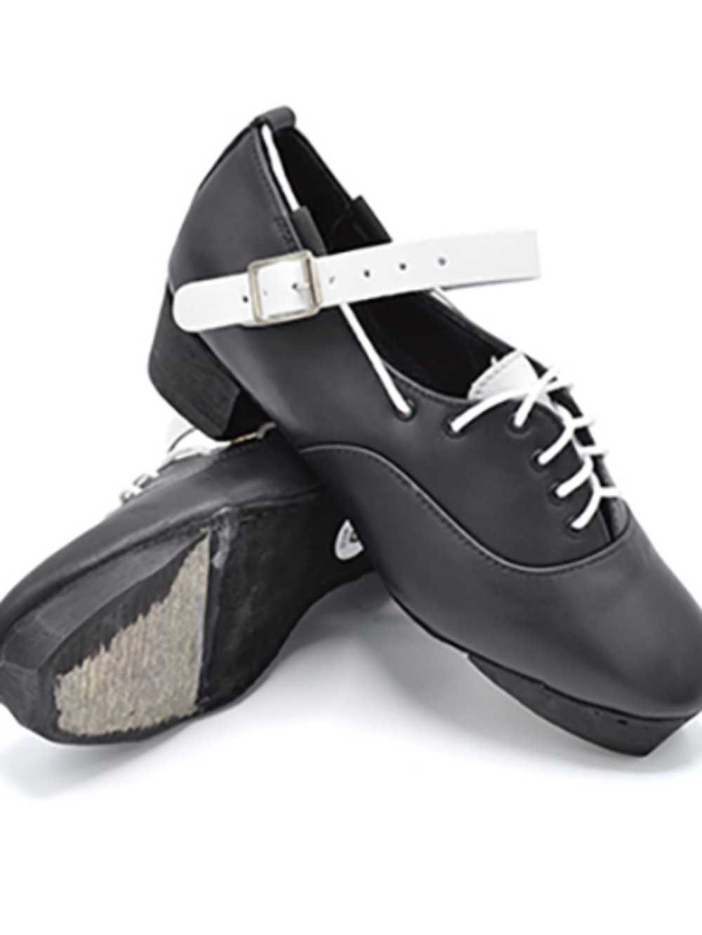 Gavin By Fay's Irish Dance Hard Shoe with white strap - Jig, Heavy shoe, UK 4.5
